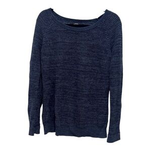 LOFT Navy Crew Neck Sweater 100% cotton Women’s Large